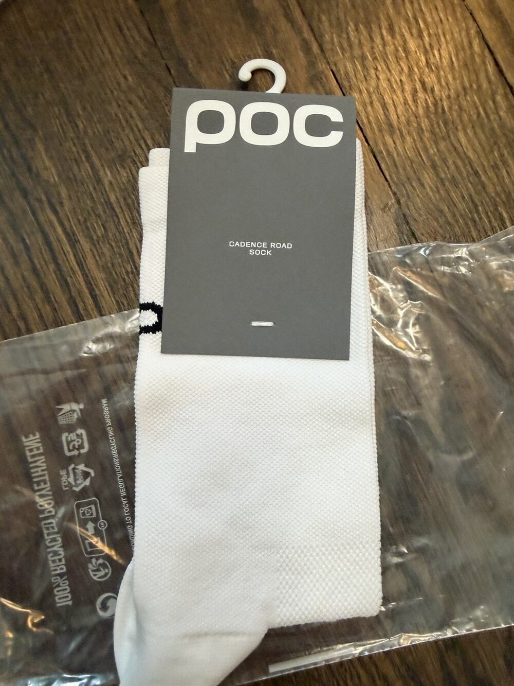 POC White Cadence Road Cycling Sock Men's Sz S 5-7 NWT